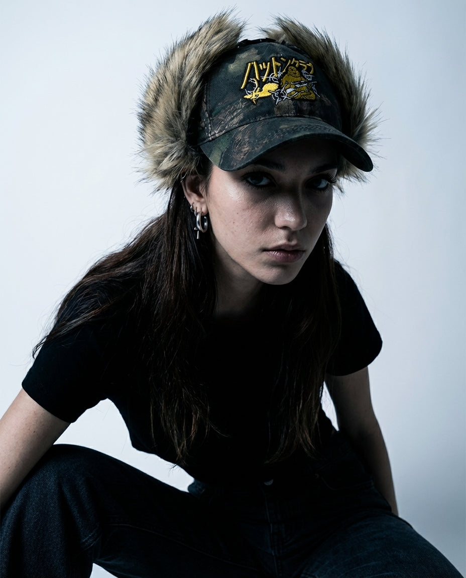 "SINNER" Fur Baseball Cap