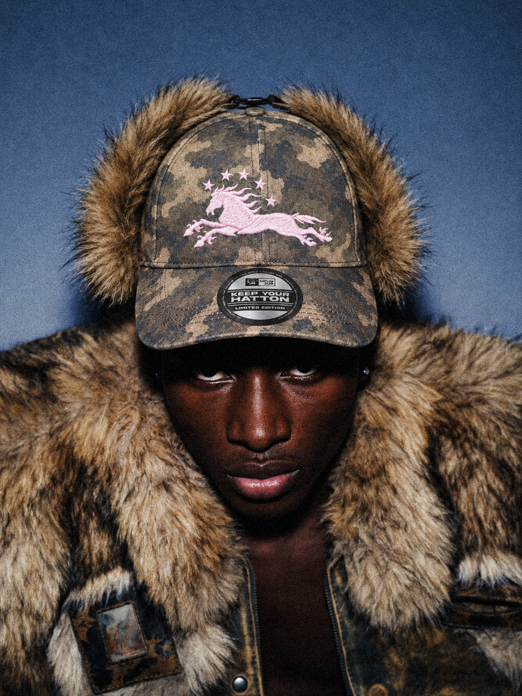 "PRINCESS" Fur Baseball Cap